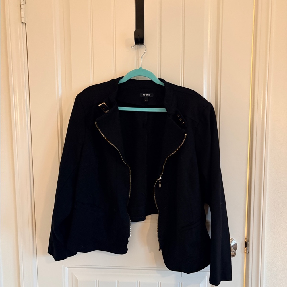 Torrid Black Women's Blazer with Gold Zipper
